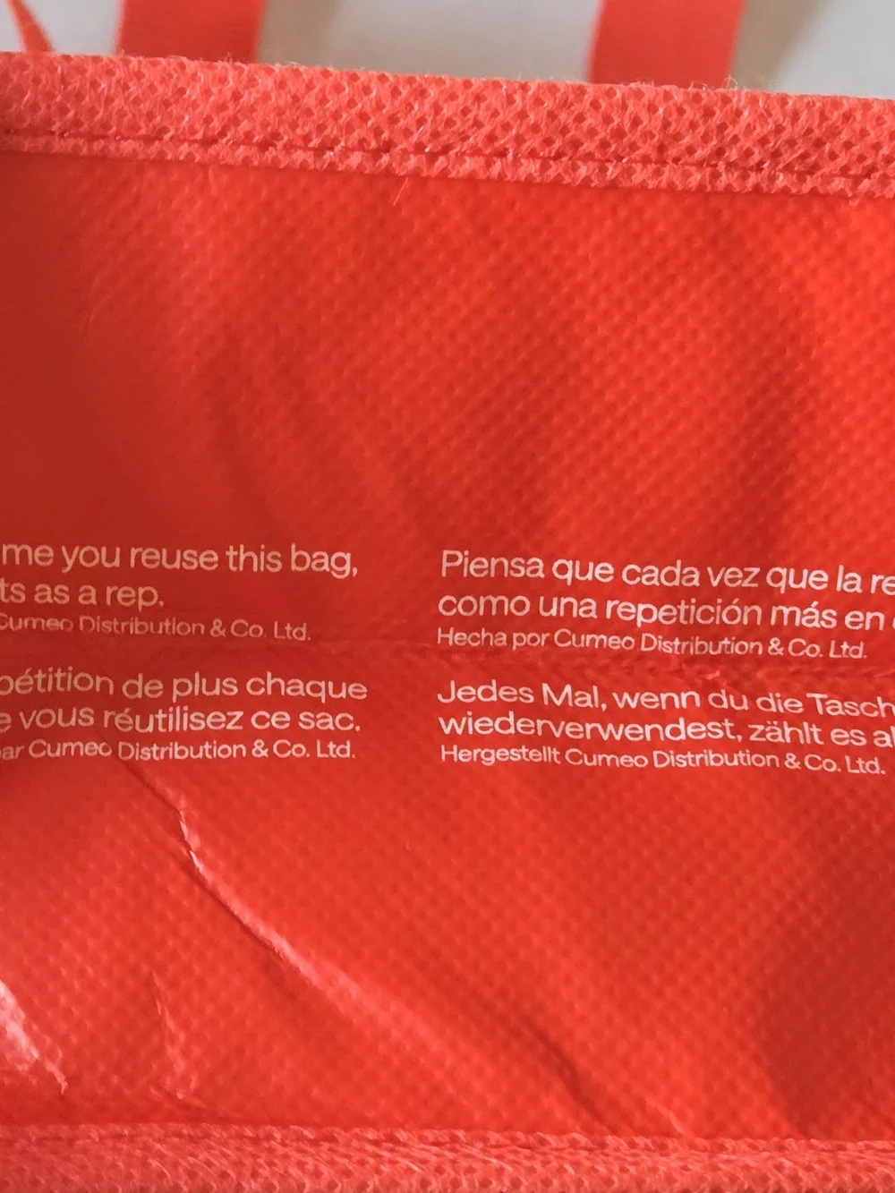 lululemon athletica Red Tote with White Abstract Logo Print